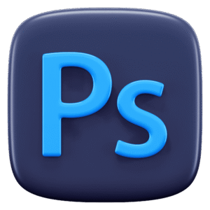 3D Adobe Photoshop icon for creativeAdobe Photoshop tool used for graphic design and creative editing graphic design services